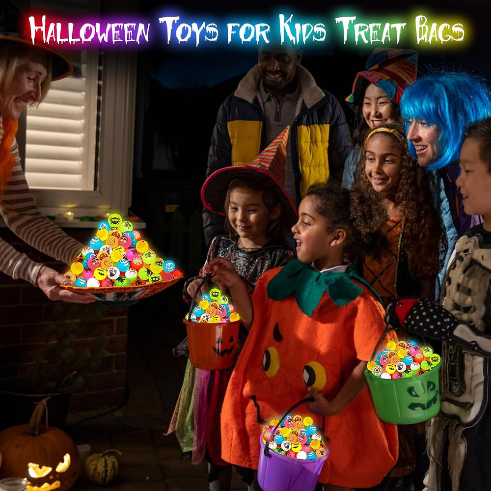 210 PCS Halloween Party Favors, Halloween Glow in The Dark Bouncy Balls
