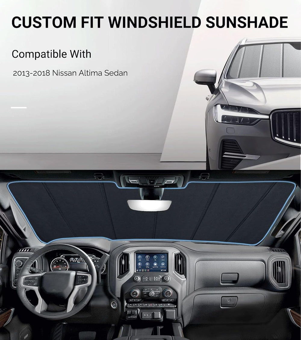 Pigenius Windshield Sunshade for Nissan Altima Sedan 2013-2018, Premium Grey ...