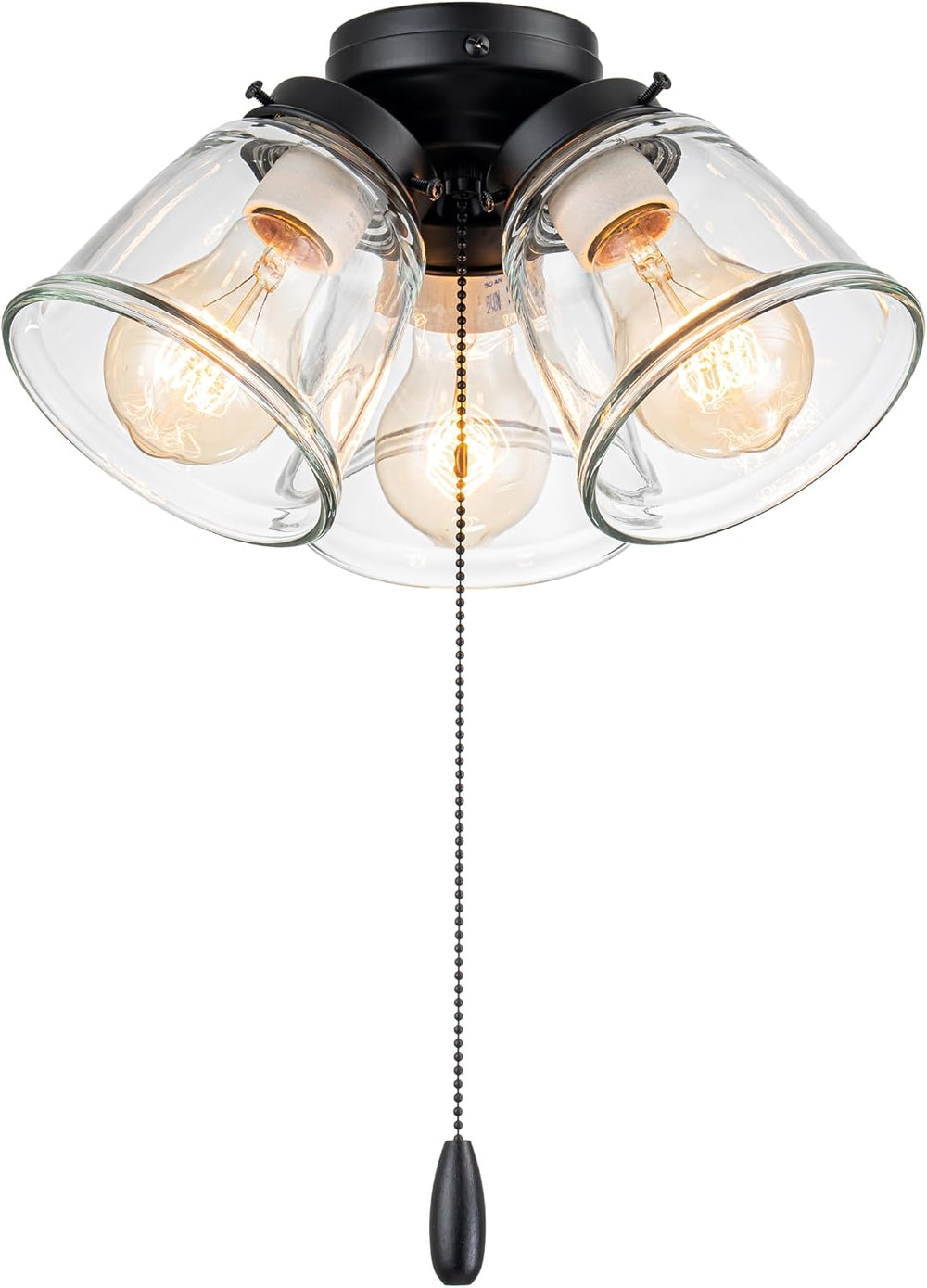 Aspen Creative 22012-1, Three-Light Ceiling Fan Light Kit with Pull Chain, Ma...