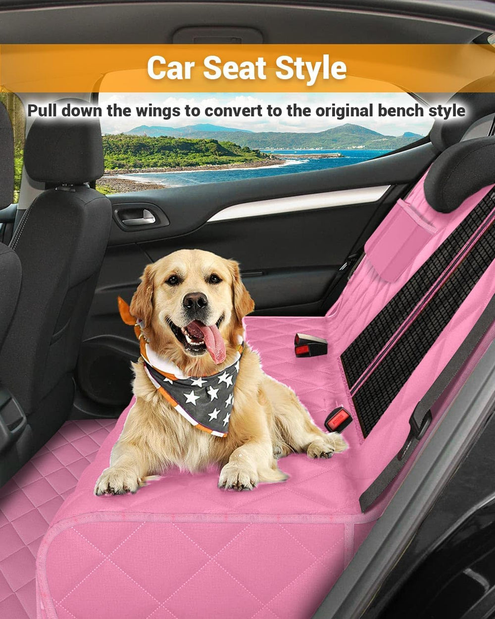 Dog Car Seat Cover, 600D Heavy Dute Car Seat Cover for Dogs Pets, 100% Waterp...