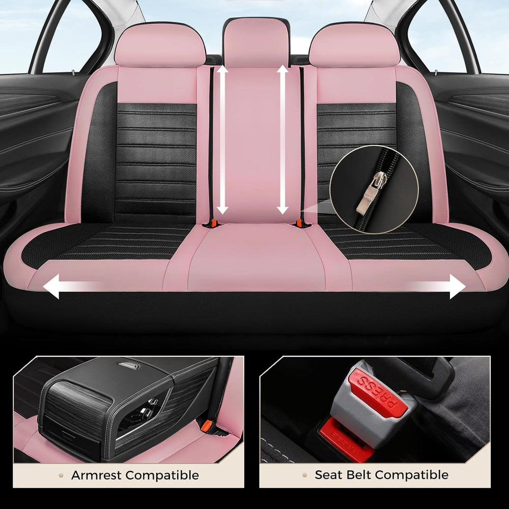 Coverado Car Seat Covers Full Set, Luxury Leather Car Seat Covers, Automotive...