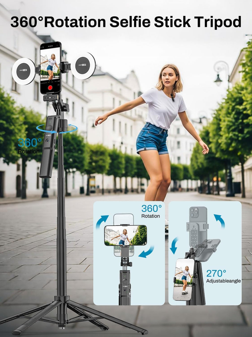 USKEYVISION Content Creator Essentials,Vlogging Kit w/Light & Mic(R01 Kit)