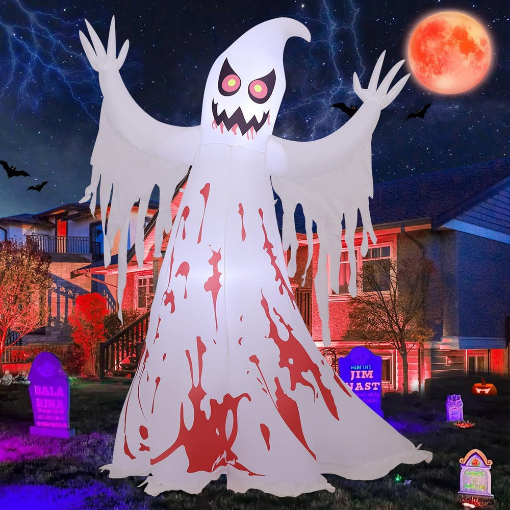 GOOSH 8.2 FT Giant Halloween Inflatable Ghost - Outdoor Blow Up Yard Decorati...