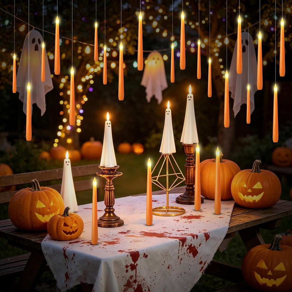 kakoya Flameless Floating Candles with Wand,20 Pcs Magic LED Hanging Taper Ca...