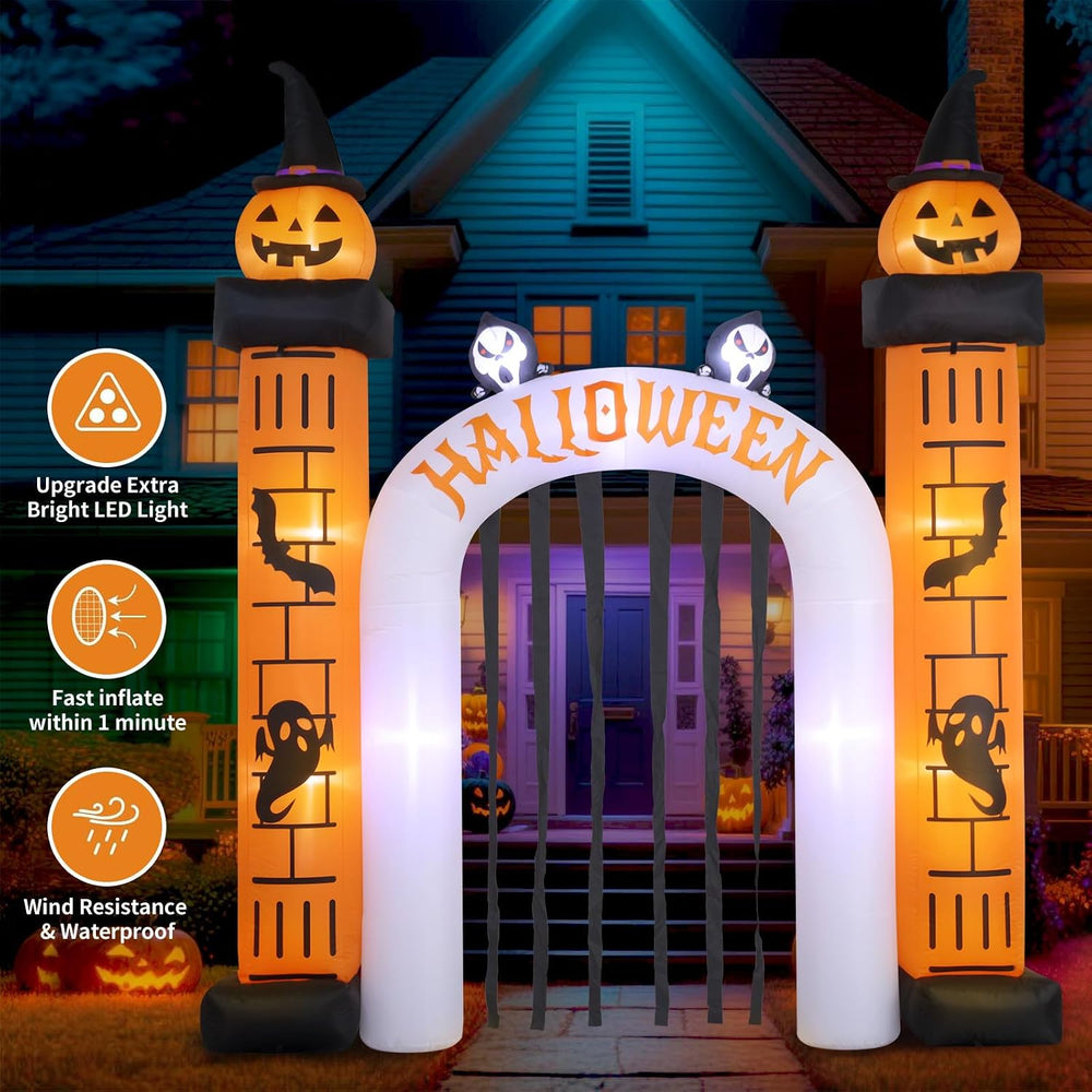 11 FT(H) x 10 FT(L) Giant Halloween Inflatables Pumpkin Archway