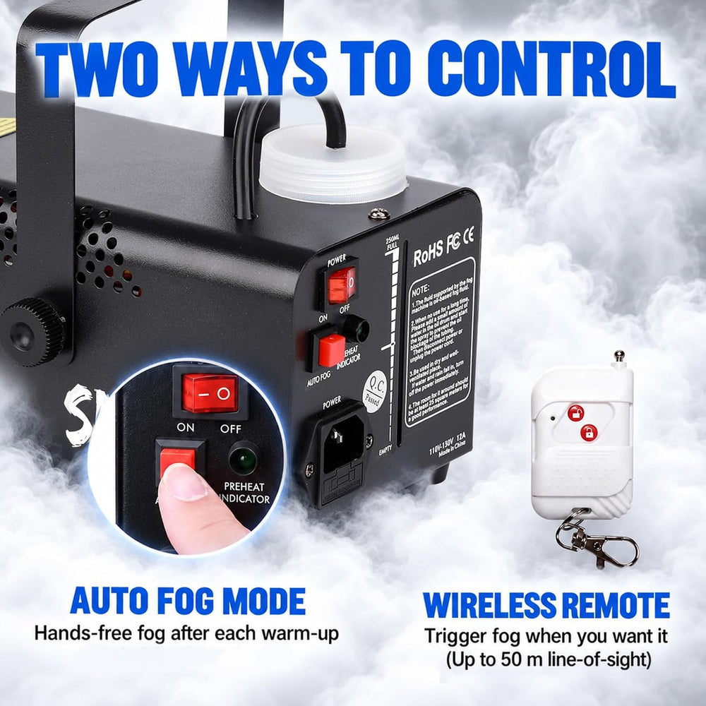 LURT Fog Machine Smoke Machine Indoor Outdoor Halloween Smoke Maker Stage