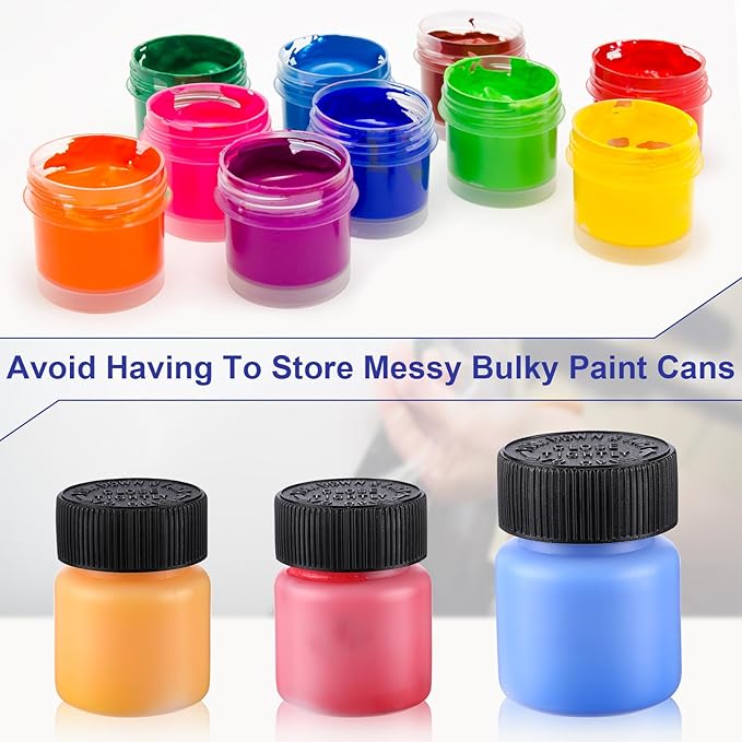 Maxcheck 180 Pcs Empty Touch Up Paint Bottles Container 1oz 30ml Reusable Small