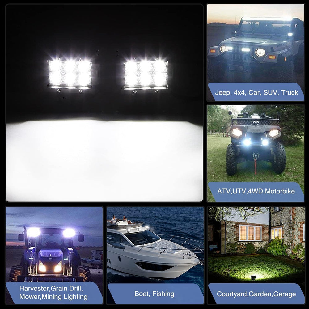 GOOACC 2PCS 18W LED Pods Spot Light Bar Fog Light Driving Lighting with 16AWG...