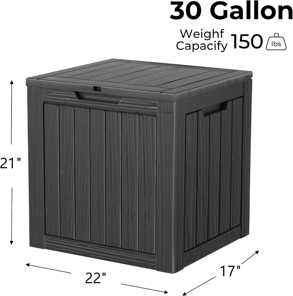 Outdoor Storage Box 35GAL Waterproof Resin Deck Box,Pool Accessories Supplies...