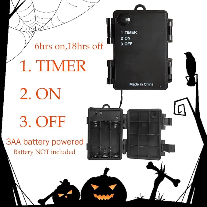 Birchlitland Halloween Branch Lights with Timer Battery Operated 75 LED Orang...
