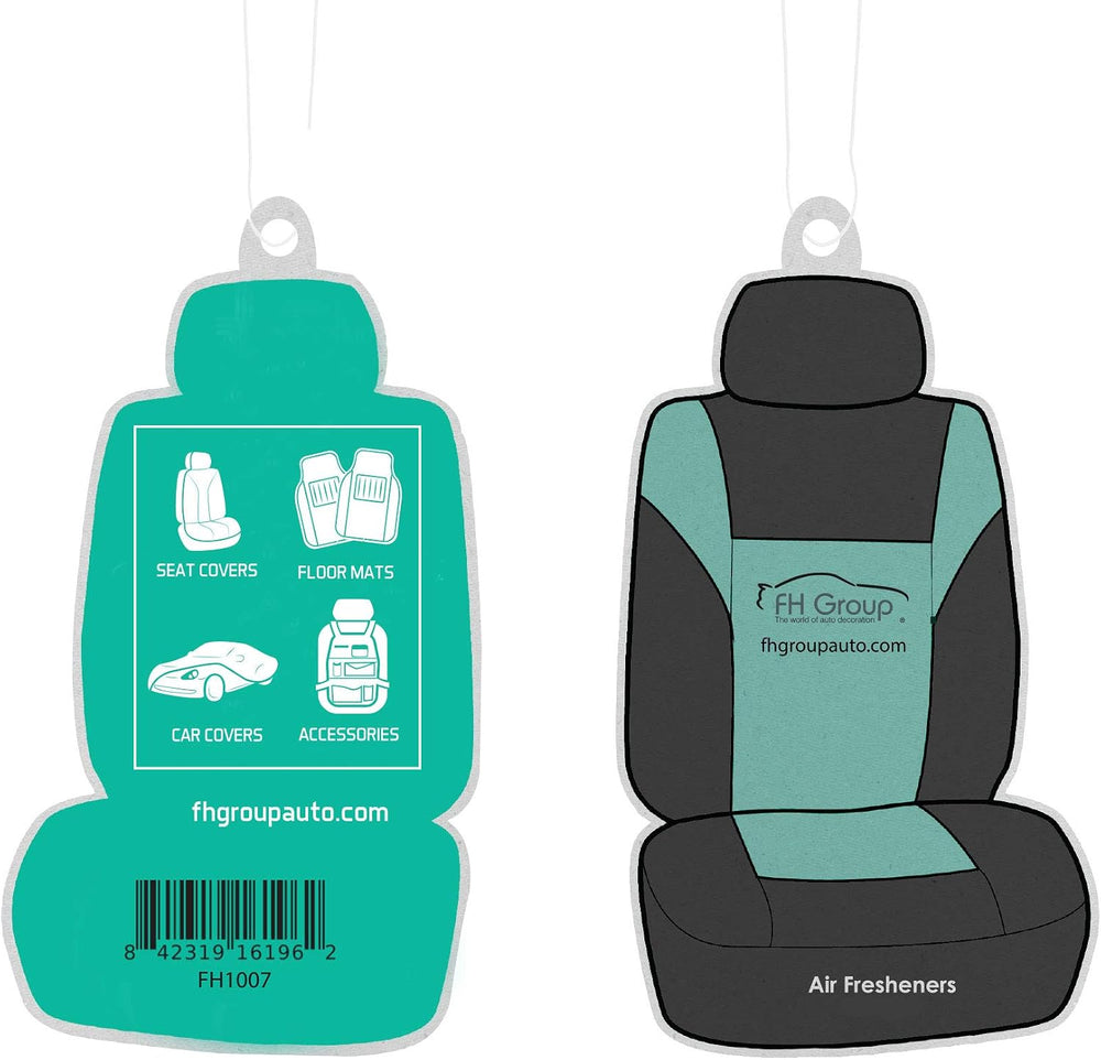 FH Group Flat Cloth Seat Covers Front Seat and Solid Rear Bench Full Set with...