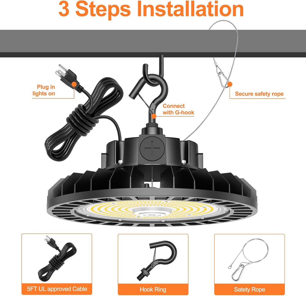 BBESTLED UFO LED High Bay Light 150W/120W/90W Adjustable, 5700K 5000K 4500K A...