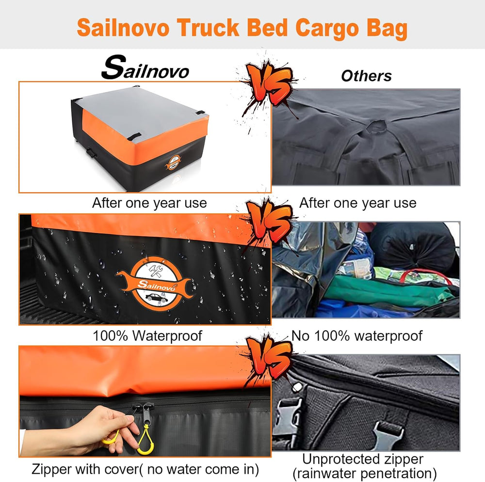 Sailnovo Truck Bed Cargo Bag, 26 Cubic ft Waterproof Cargo Bag for Truck Bed,...