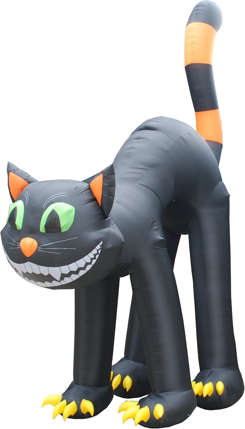 20 FT Huge Lighted Halloween Inflatable Black Cat