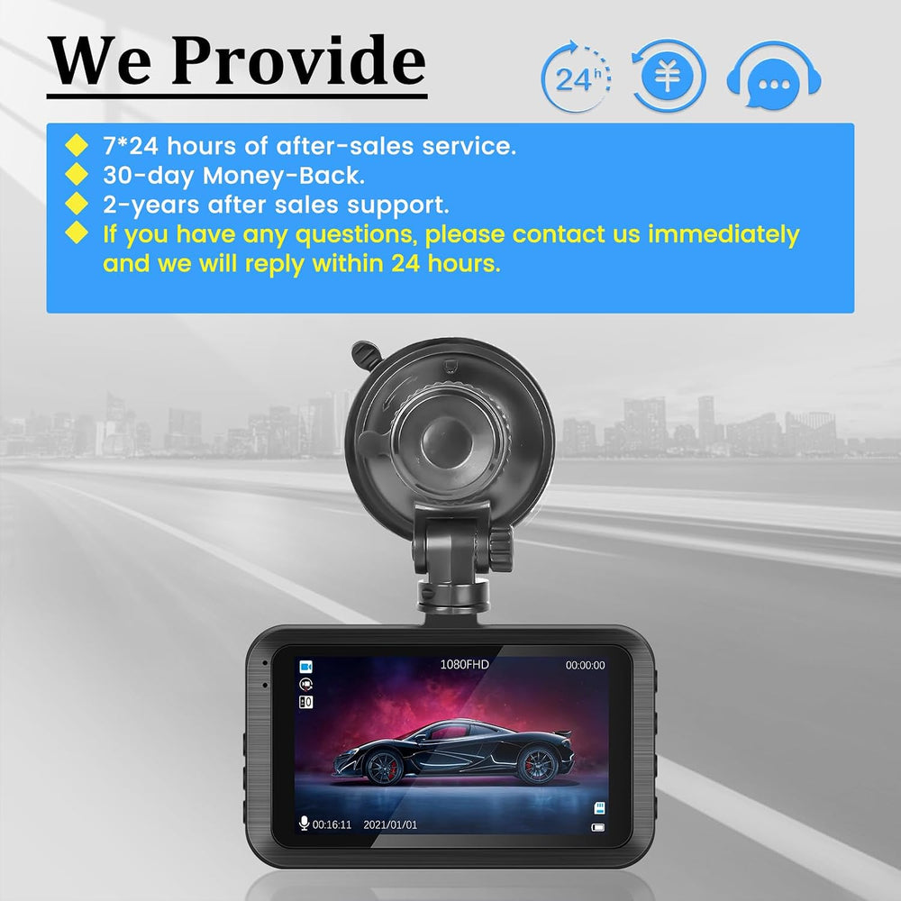 Dash Camera for Car - 3 Inch 1080P IPS Touchscreen Car Camera - G-Sensor/Loop...