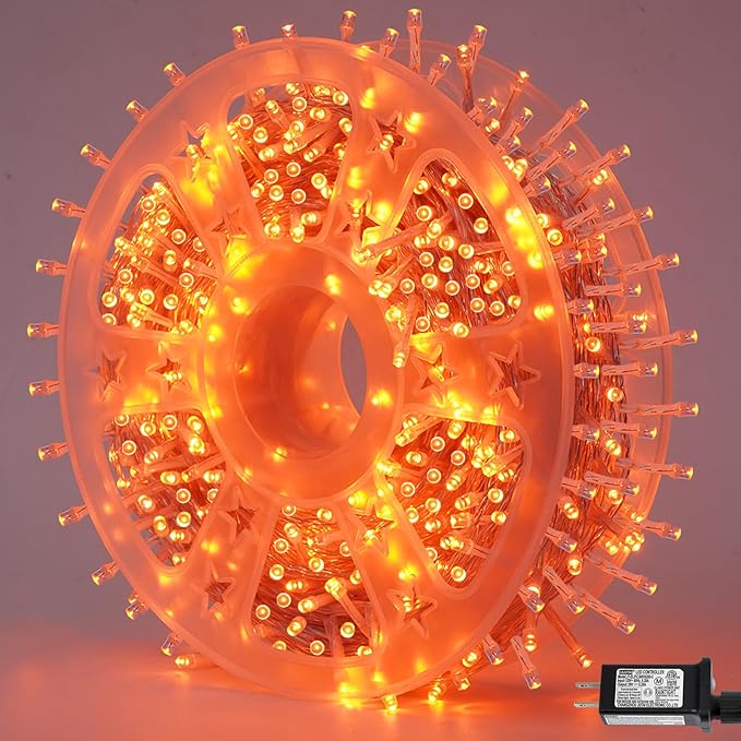 YEGUO 165ft 500 LED Halloween Lights Outdoor Waterproof, Orange String Lights...