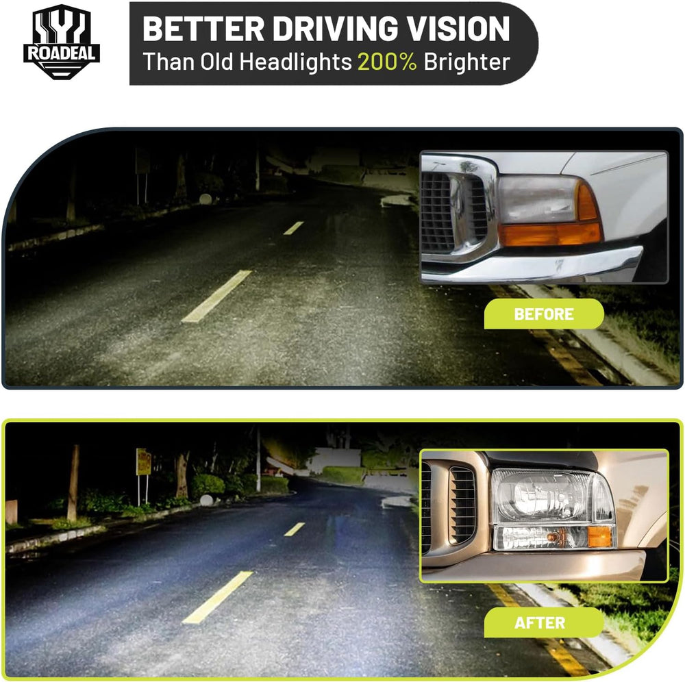 Headlight Assembly W/Bulbs for 1999-2004 Ford Super Duty F250 F350 F450 F550,...