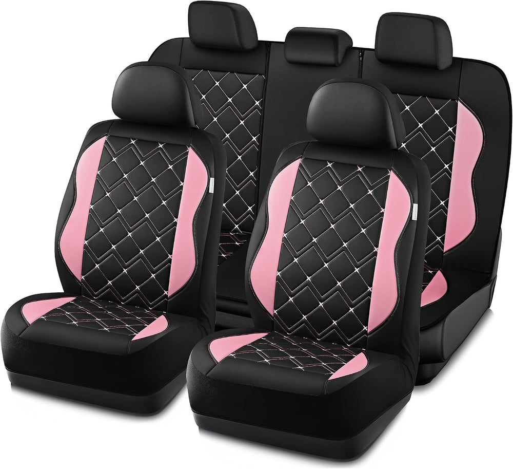 Road Comforts Seat Covers, Premium Leather Car Seat Covers Full Set for Women...