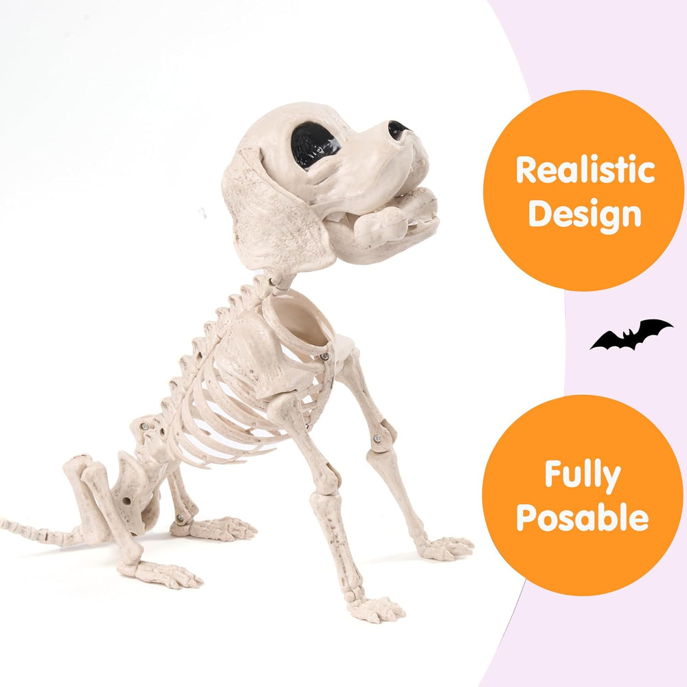 JOYIN Posable Halloween Dog Skeleton Full Body Posable Joints Realistic Skele...