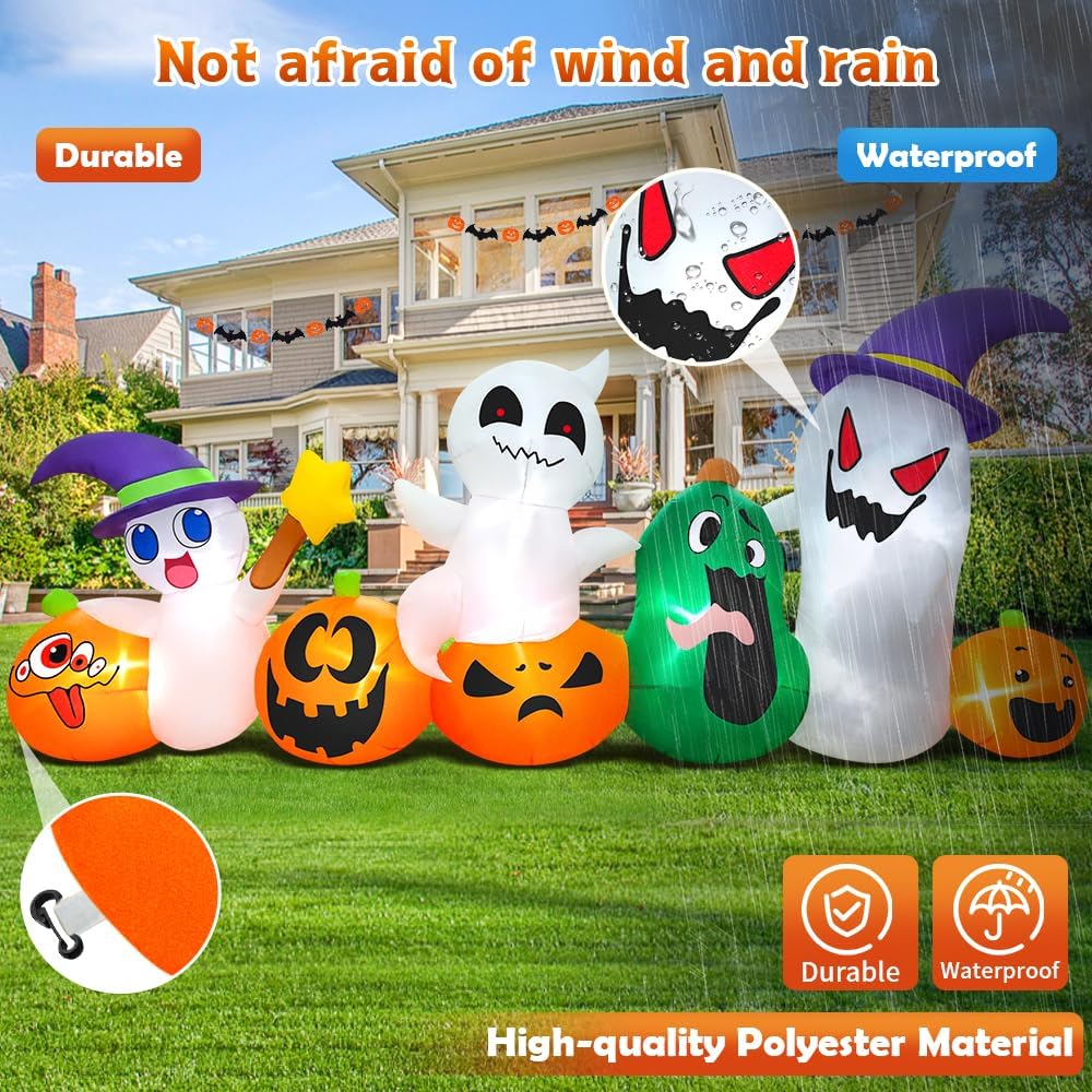 8 FT Halloween Inflatables Blow up Outdoor Decoration, Inflatable Ghost with ...