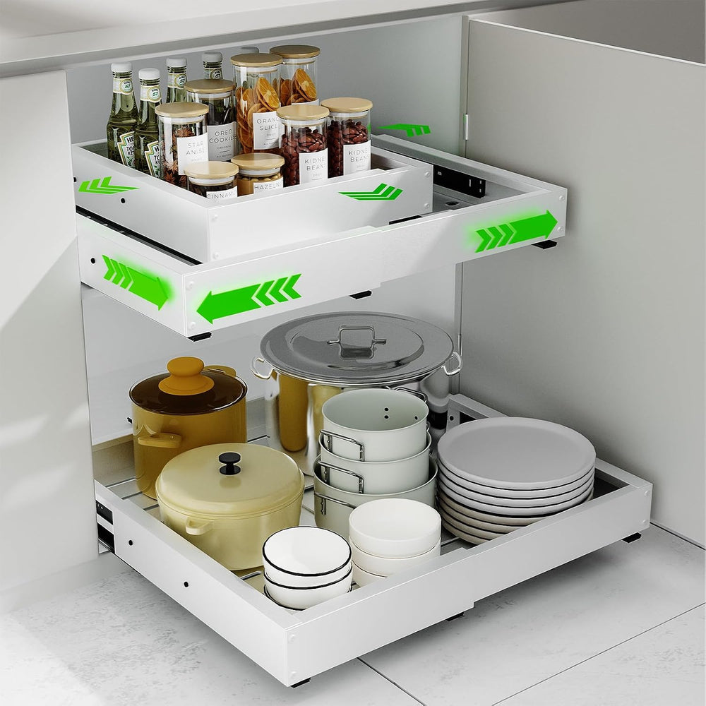 Expandable Pull Out Cabinet Organizer, Adjustable Width 12"-19" &am...