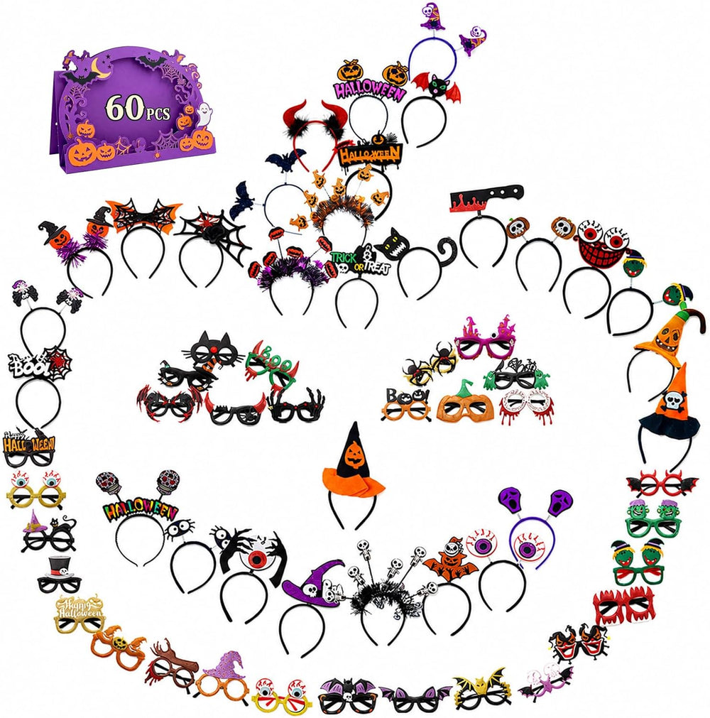 Halloween Headbands and Glasses Bulk, Party Favor Accessories for Adults Cost...