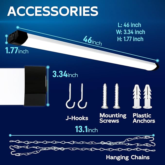 hykolity 4FT 70W LED Shop Light Linkable, 5000K Utility Shop Lights
