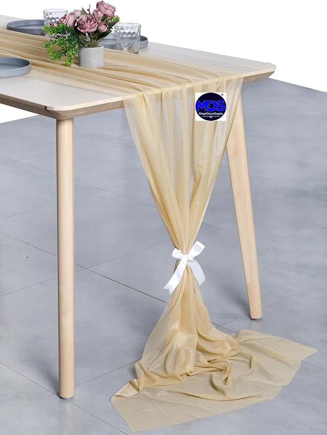 MDS Halloween Chiffon Table Runner - 5 Pack, 29 x 120 Inches, 10ft Each - She...