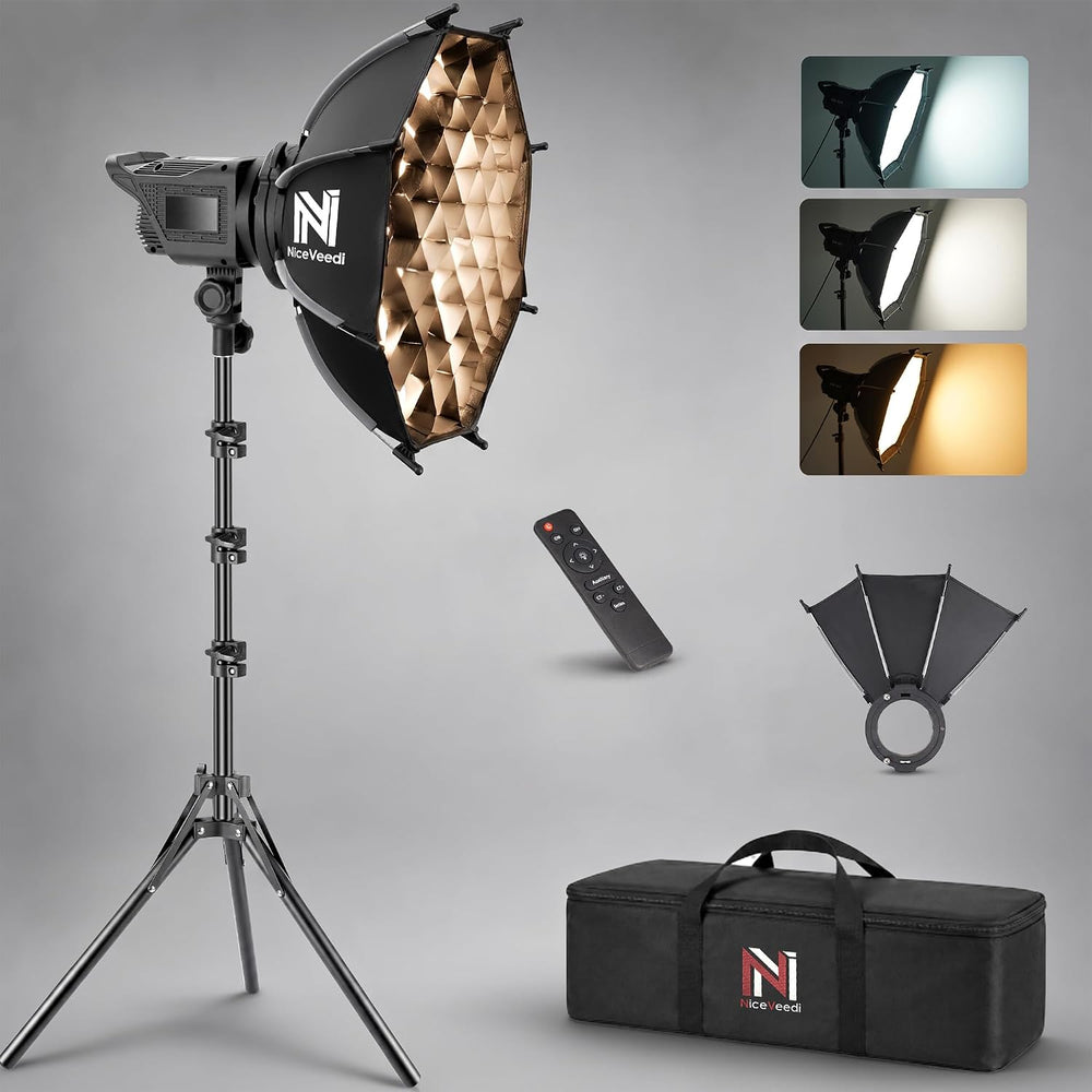 Niceveedi Softbox Lighting Kit, 2700-6500K LED Photography Lighting with 16.5...