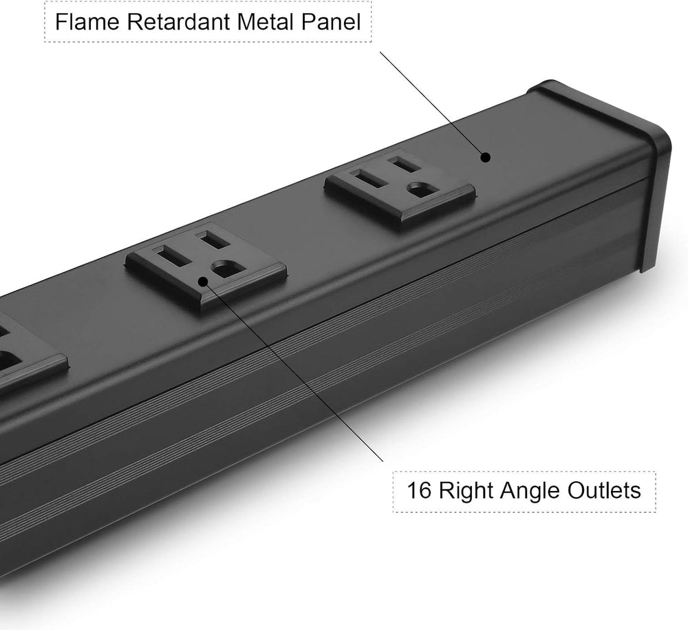 CCCEI Long Heavy Duty Metal Power Strip, 16 Outlet Large Industrial Multi Wid...