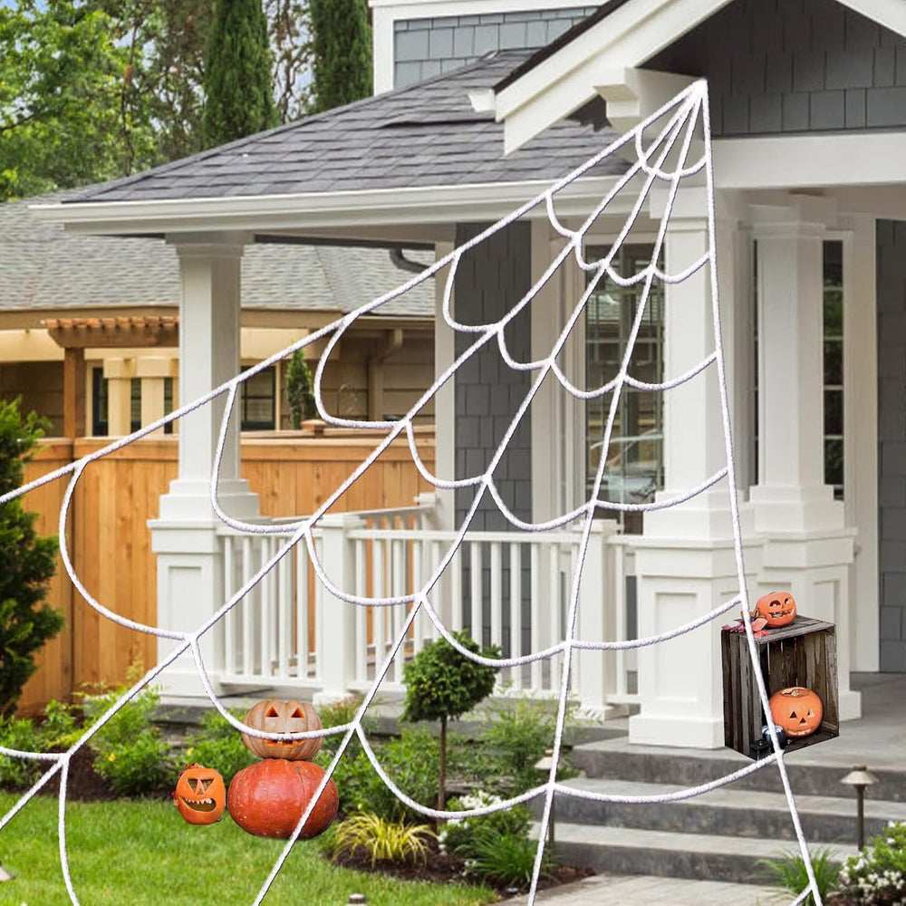 Outdoor Solar Powered Halloween Decorations Spider Web Lights