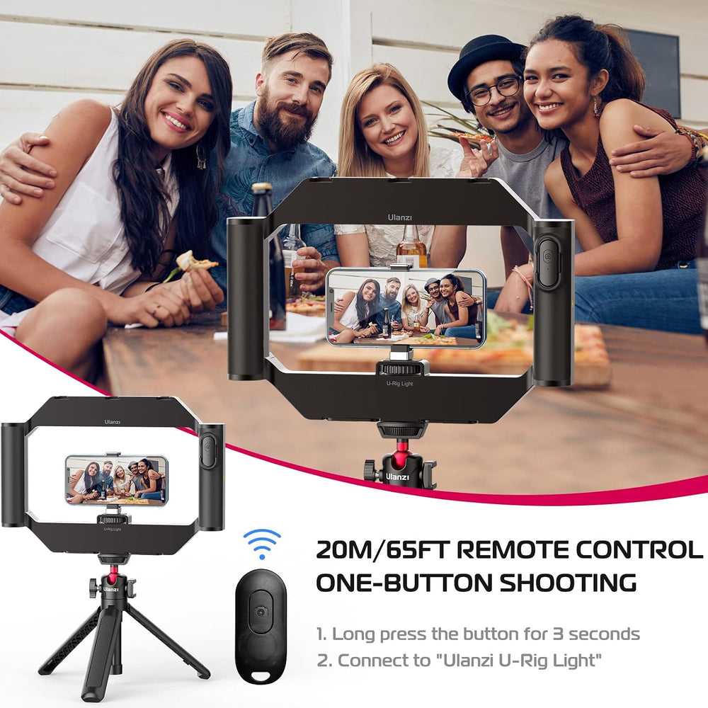 ULANZI Smartphone Video Rig with Light, U-Rig Light Cell Phone Handheld Stabi...