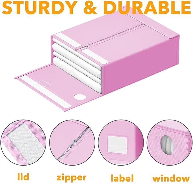 SpaceAid 9 Pack Bed Sheet Organizers and Storage, Foldable Sheet Organizer