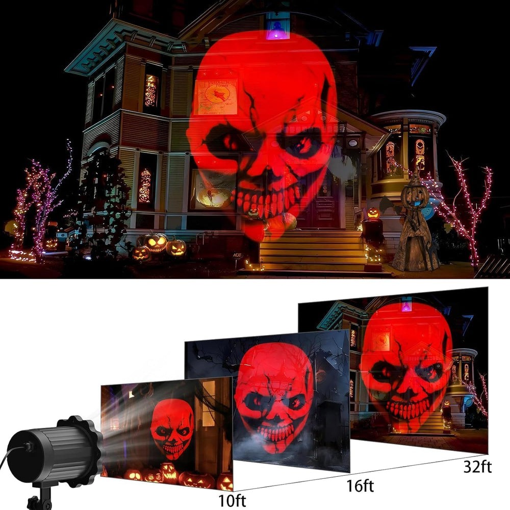 Halloween Projector Lights Outdoor,Skull Halloween Projector for Yard