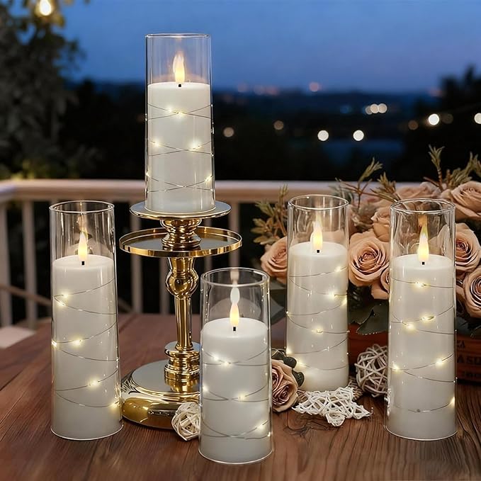 Raycare Flameless Candle with Remote Timer – 9 Flickering Acrylic Battery Ope...