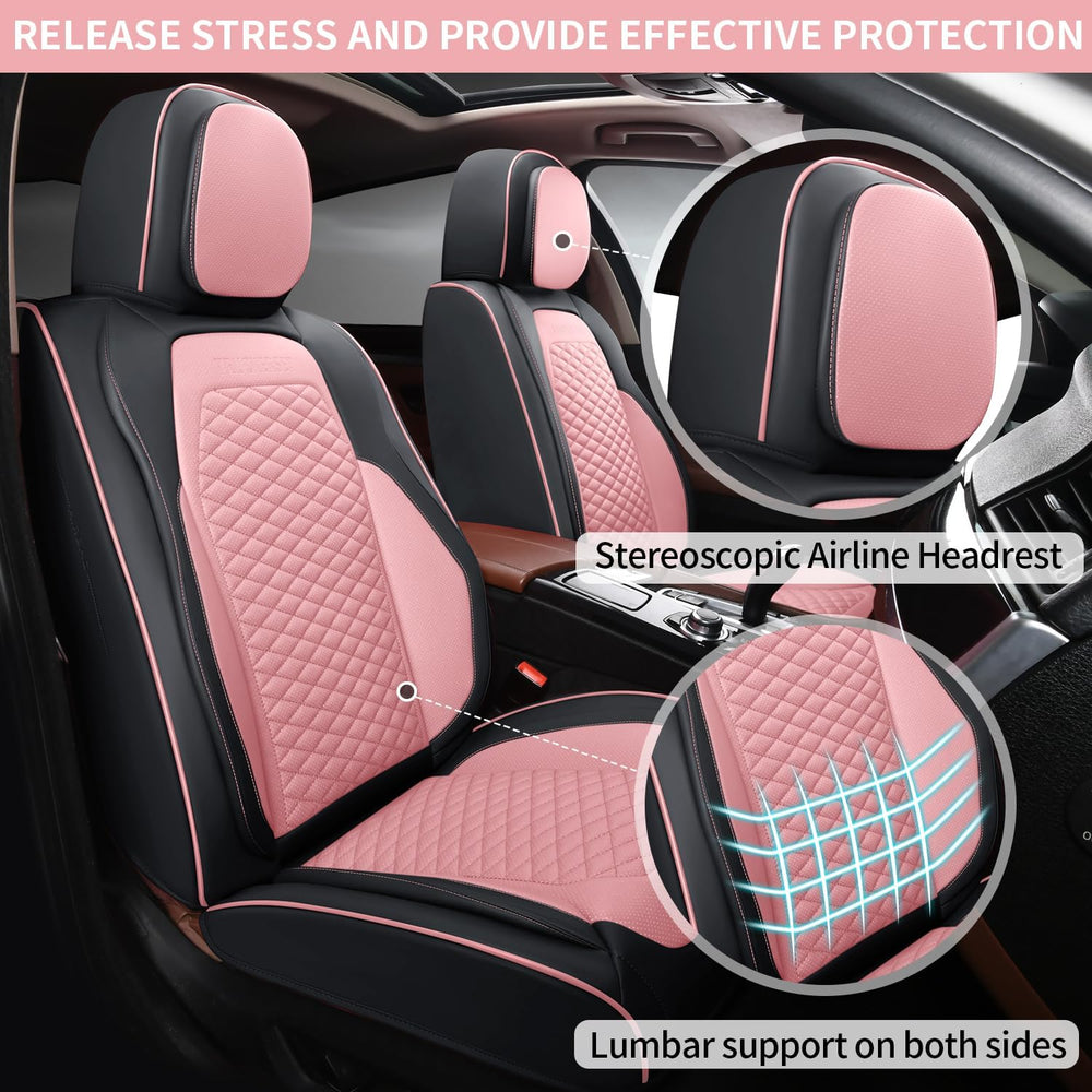 Seat Covers for Cars Full Set, Leather Seat Covers 2 Pack, Breathable Leather...