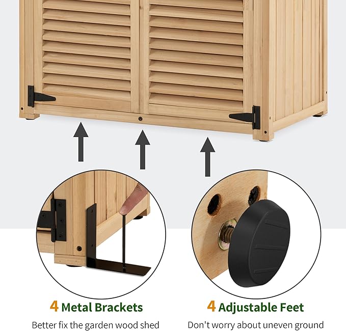 MCombo Outdoor Storage Cabinet, Wooden Storage Shed