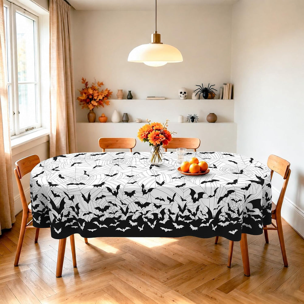 Halloween Bats Oval Tablecloth for Dining Table Decor 60" x 120"