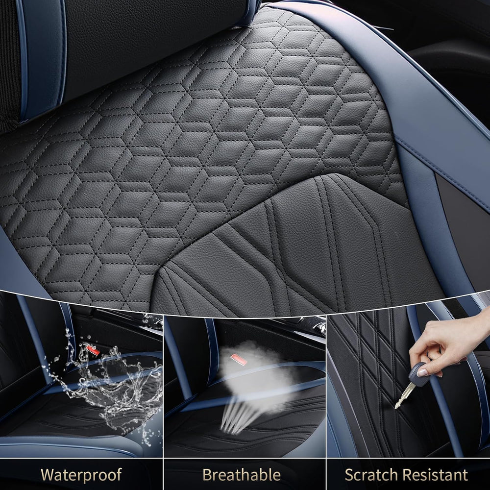 FLORICH Leather Front Car Seat Covers Waterproof Durable Front Seat Protector...