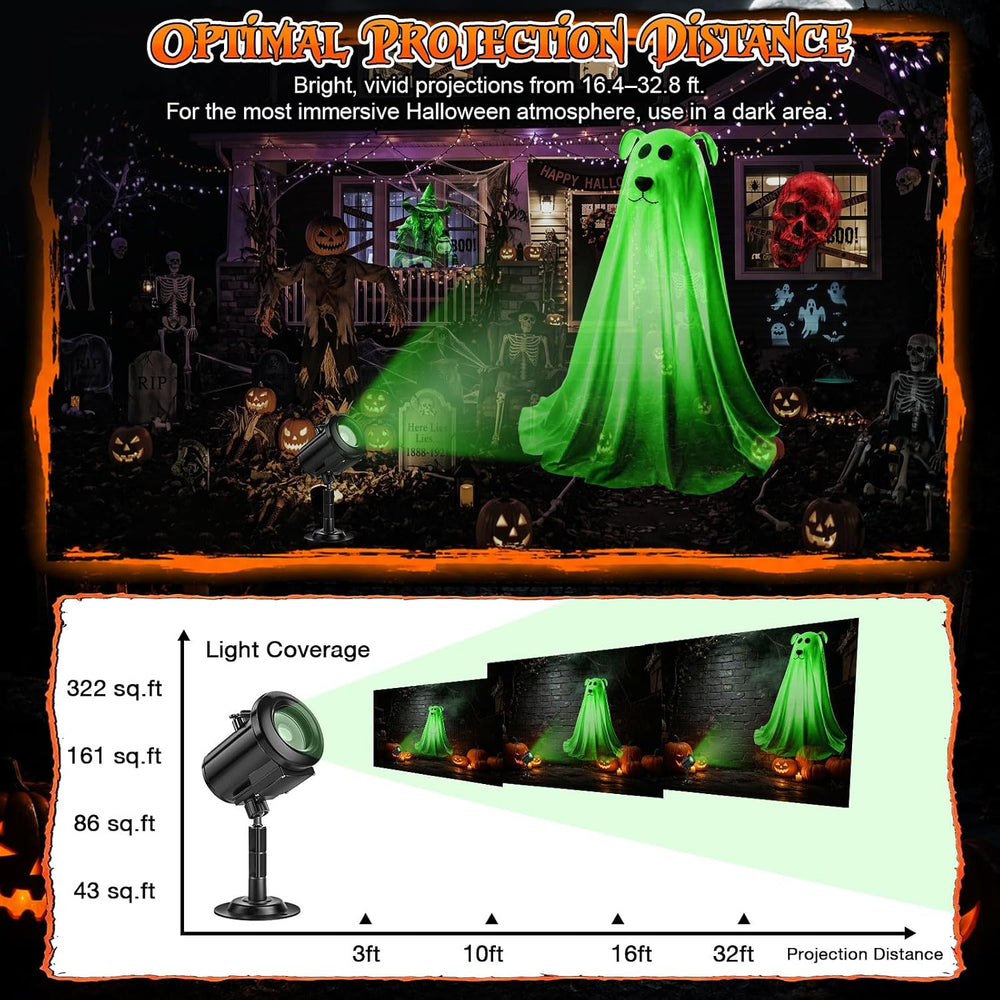 12-in-1 Halloween Projector Lights Outdoor, 3D Halloween Decoration Light