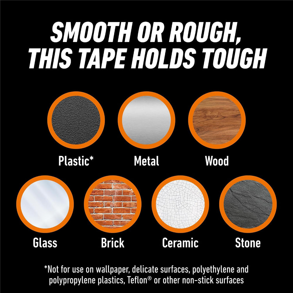 GORILLA Invisible Hold Mounting Tape, 1" x 150", Clear, 4-Pack