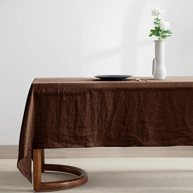 EVERLY 100% Pure Linen Rectangle Tablecloths 60x108Inches for Dining,Buffet P...