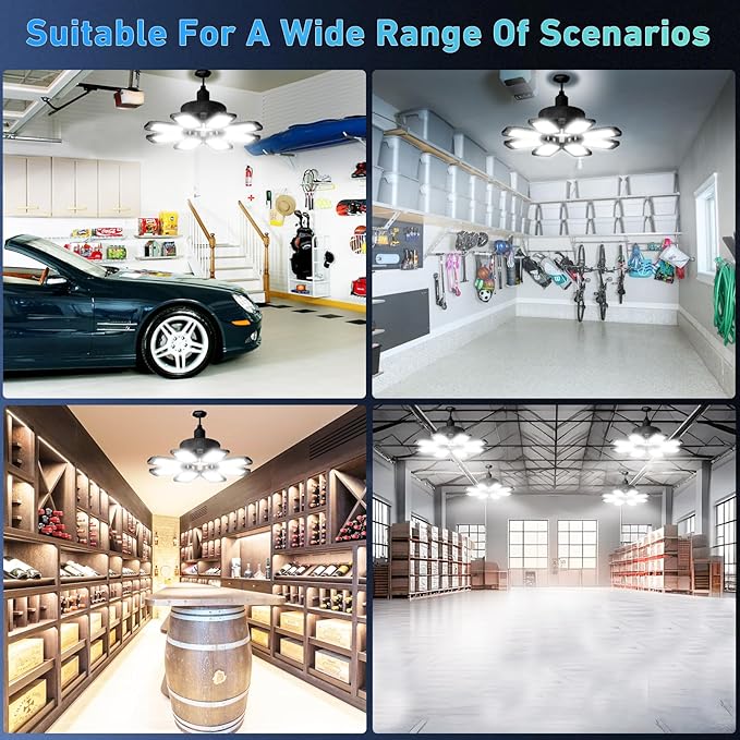 Garage Light 8 Pack - 240W 24000LM 6500K Garage Lights Ceiling LED