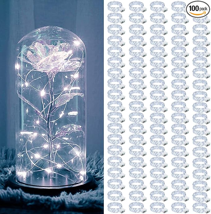 ZGWJ 100 Pack Fairy Lights Battery Operated, 7ft 20 Mini LED Fairy String Lig...