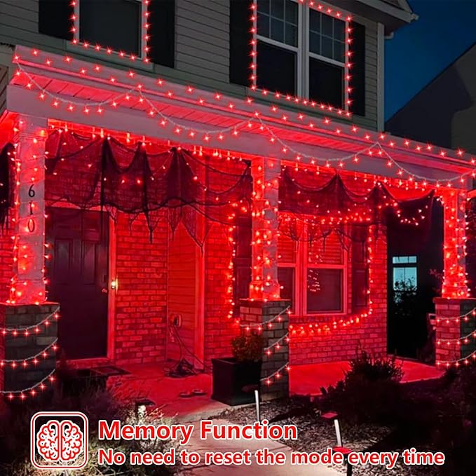 YEGUO 165ft 500 LED Halloween Lights Outdoor Waterproof, Red String Lights In...