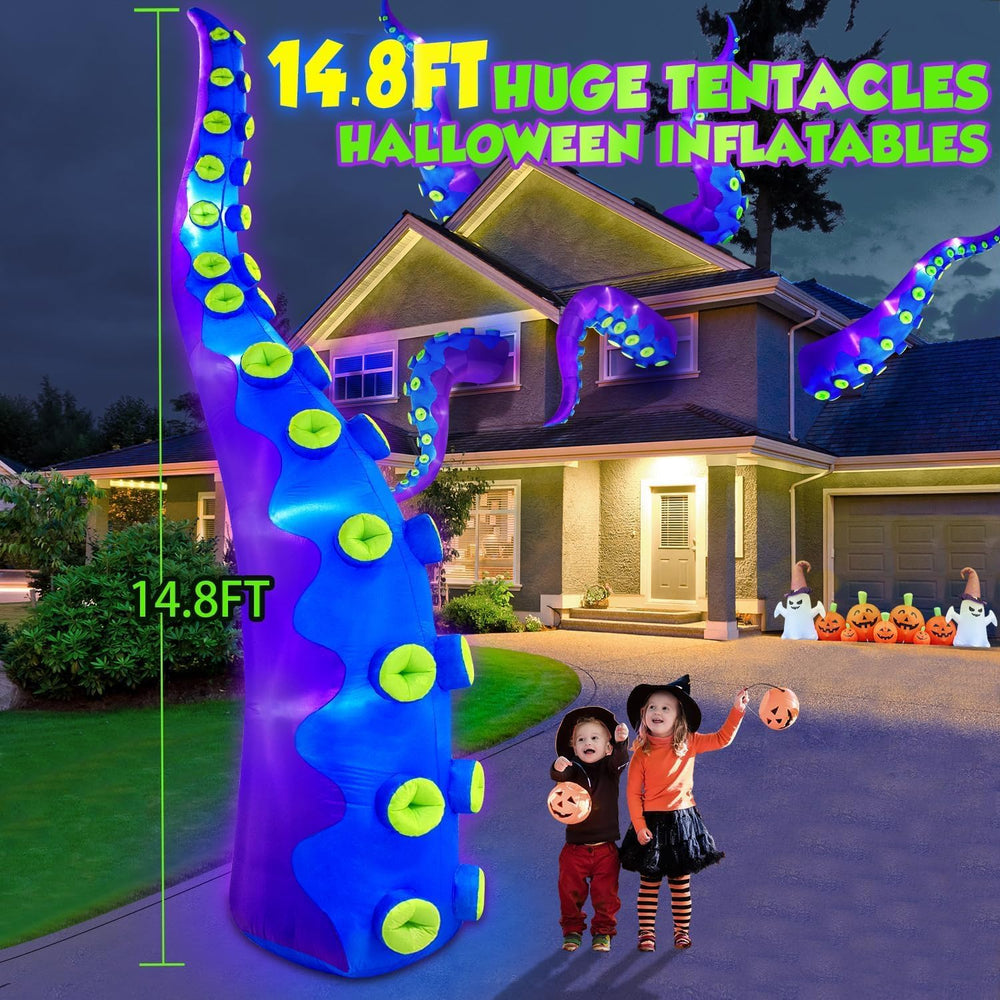 1PCS 14FT Giant Halloween Inflatables Octopus Tentacles, Huge Halloween Decor...