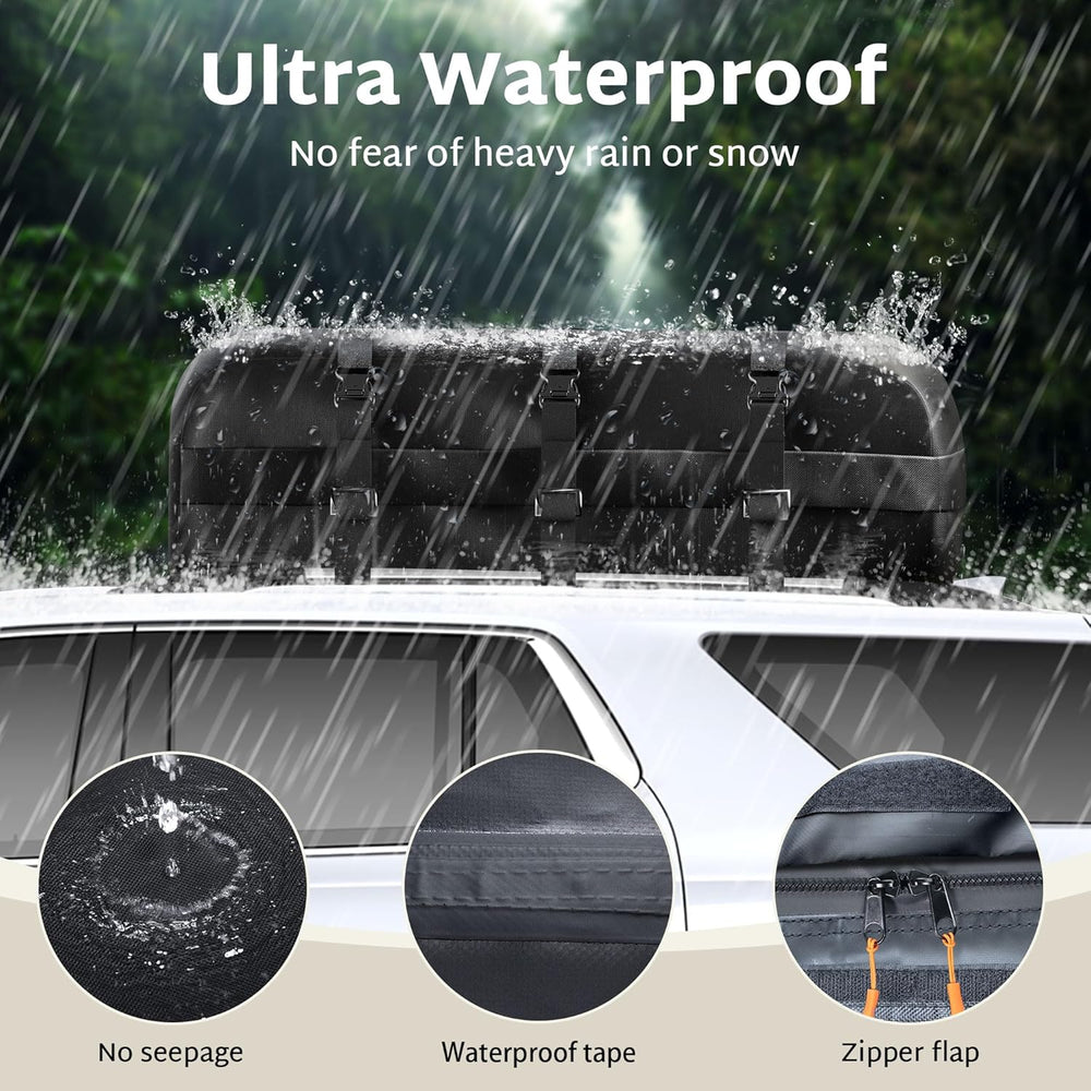 iBirdie Roof Rack Cargo Carrier 15.3 Cubic Feet, Soft-Shell Rooftop Cargo Box...