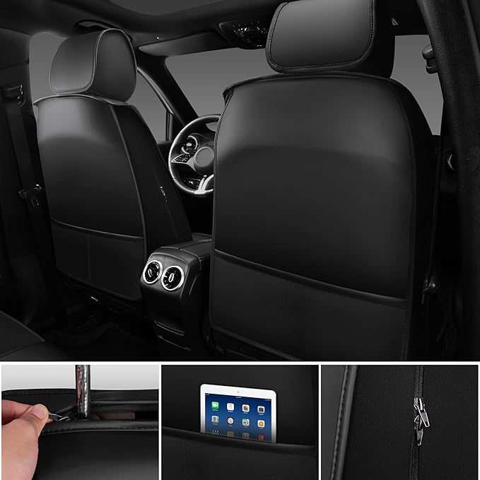CAR PASS Nappa Leather Car Seat Covers Front Seats, Luxury Seat Protector
