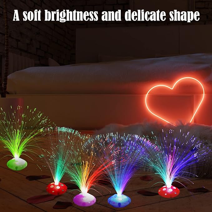 Retisee 24 Pcs Halloween Fiber Optic Lamp Multicolored Centerpiece Optic Ligh...