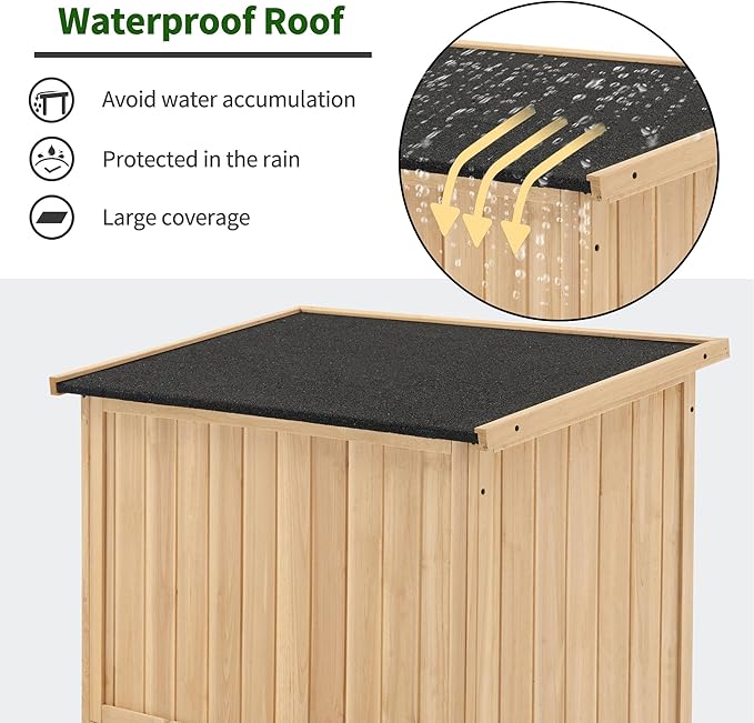 MCombo Outdoor Storage Cabinet, Wooden Storage Shed